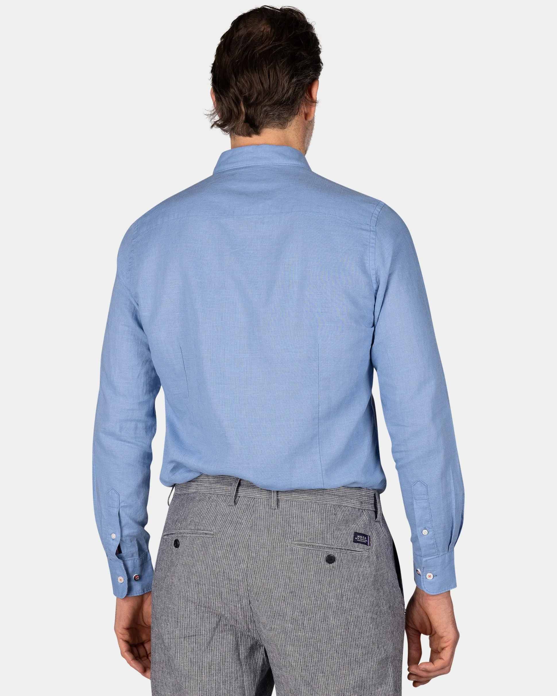 Linen Blue Long Sleeve Shirt