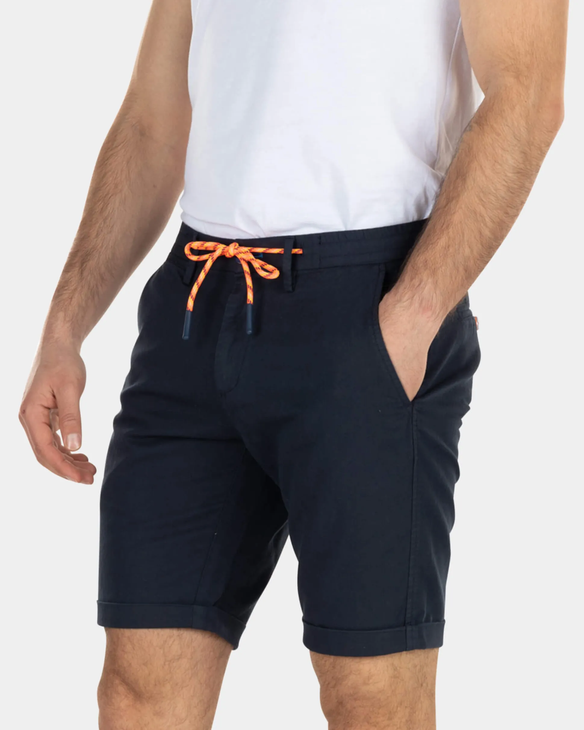 Linen chino shorts - High Summer Navy