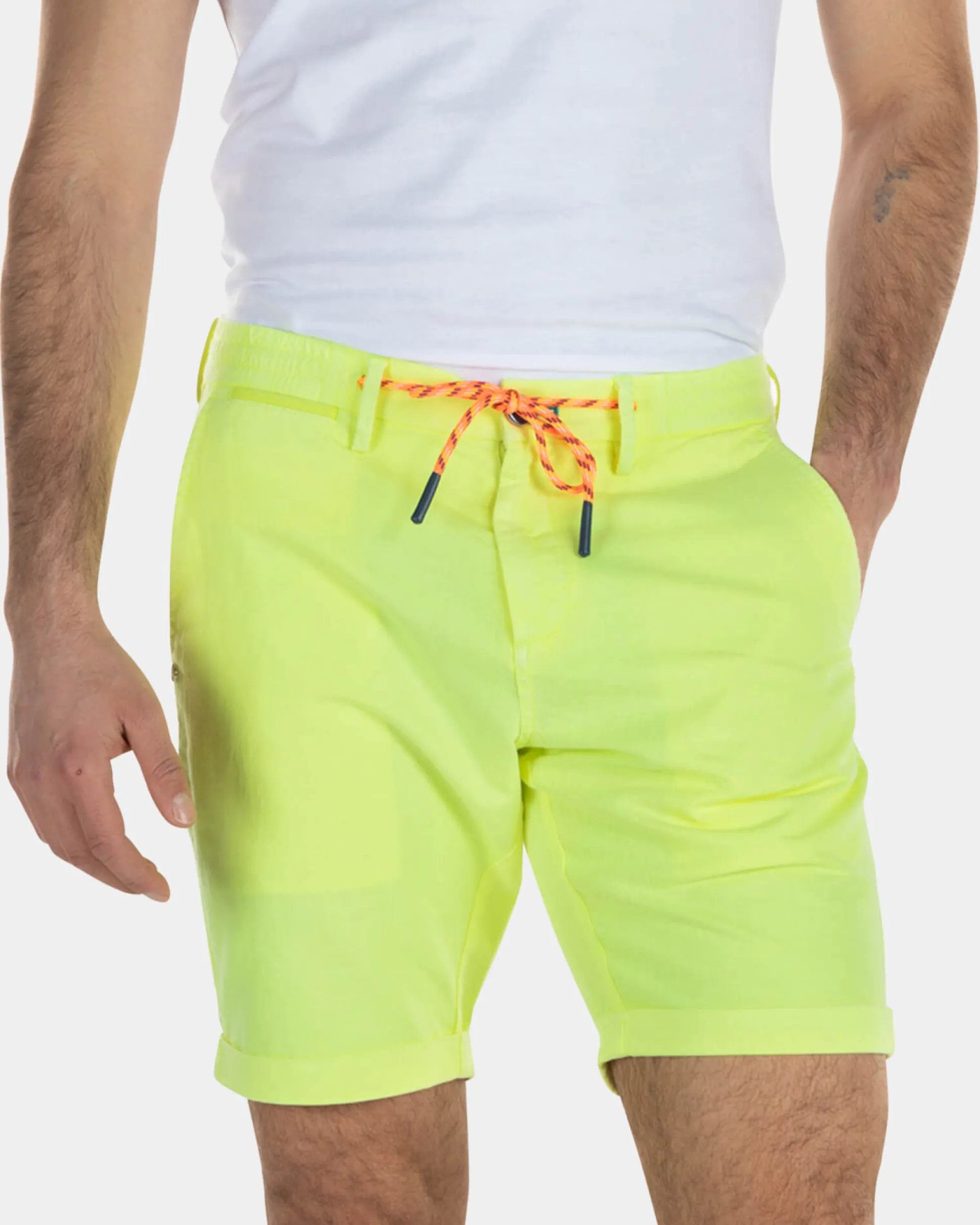 Linen chino shorts with stretch - High Summer Yellow