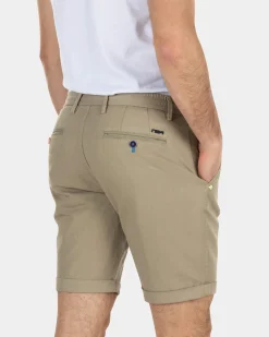 Linen chino shorts with stretch - Beach Sand