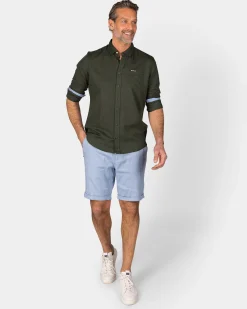 Linen Dark Green Long Sleeve Shirt