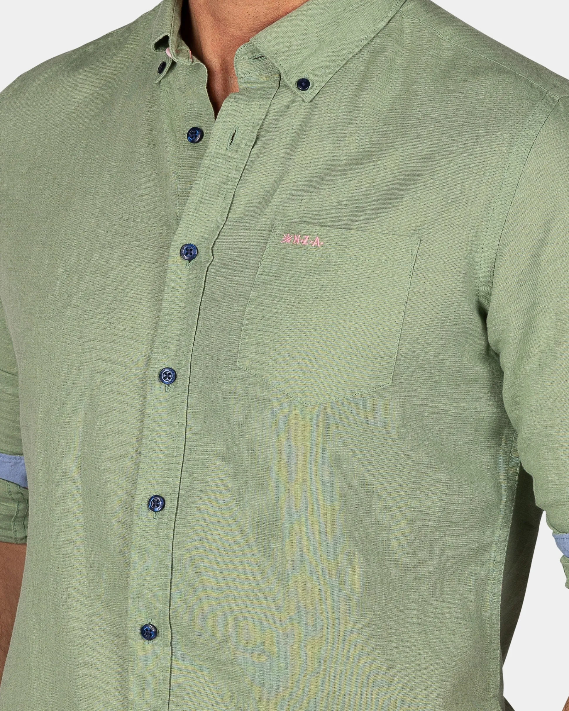 Linen Light Green Long Sleeve Shirt