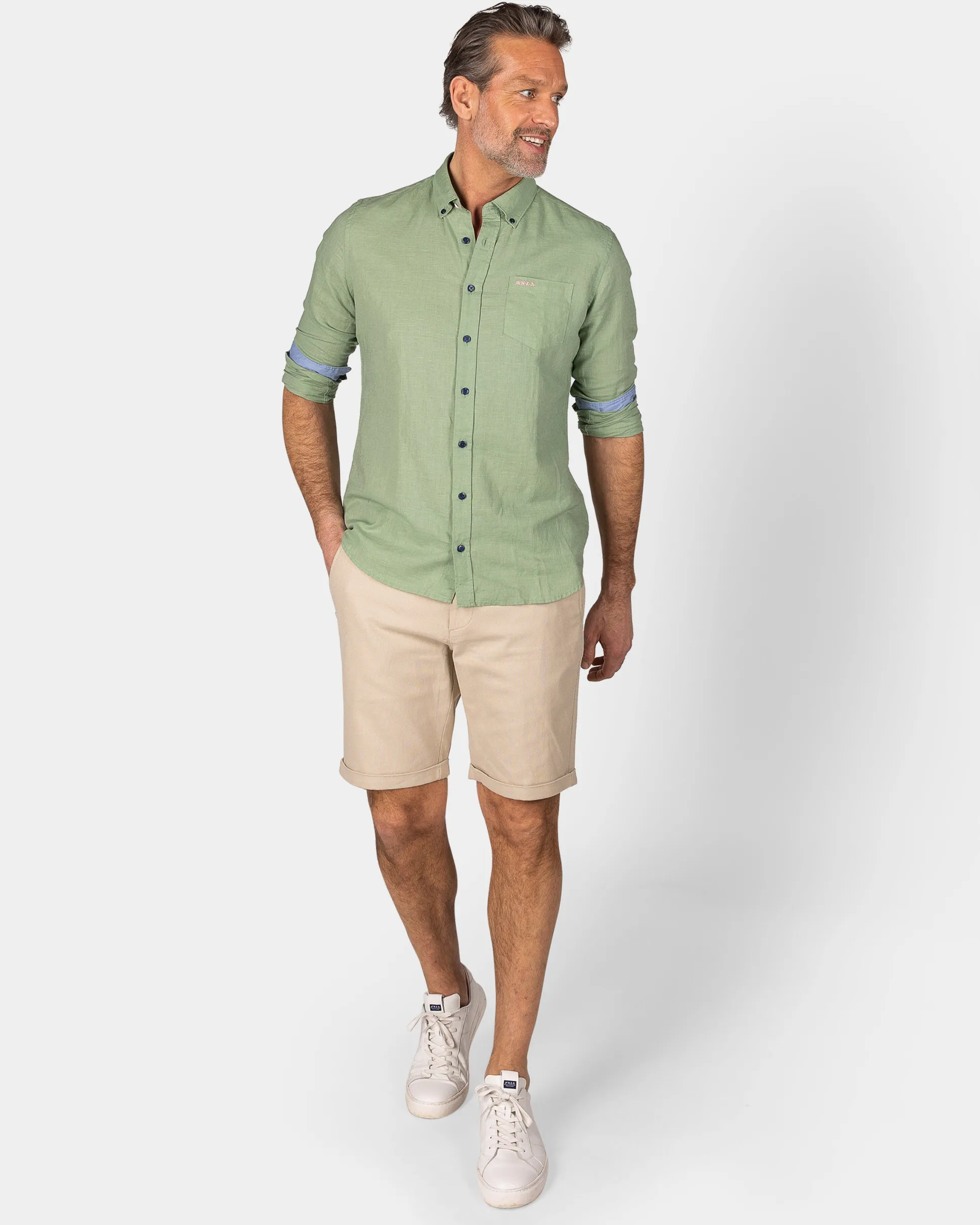 Linen Light Green Long Sleeve Shirt