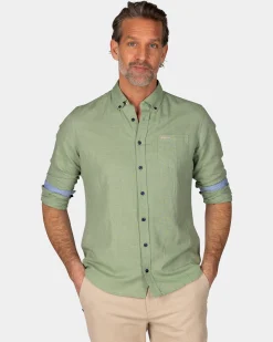Linen Light Green Long Sleeve Shirt