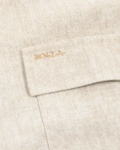 Linen long sleeved overshirt - Shimmering Sand