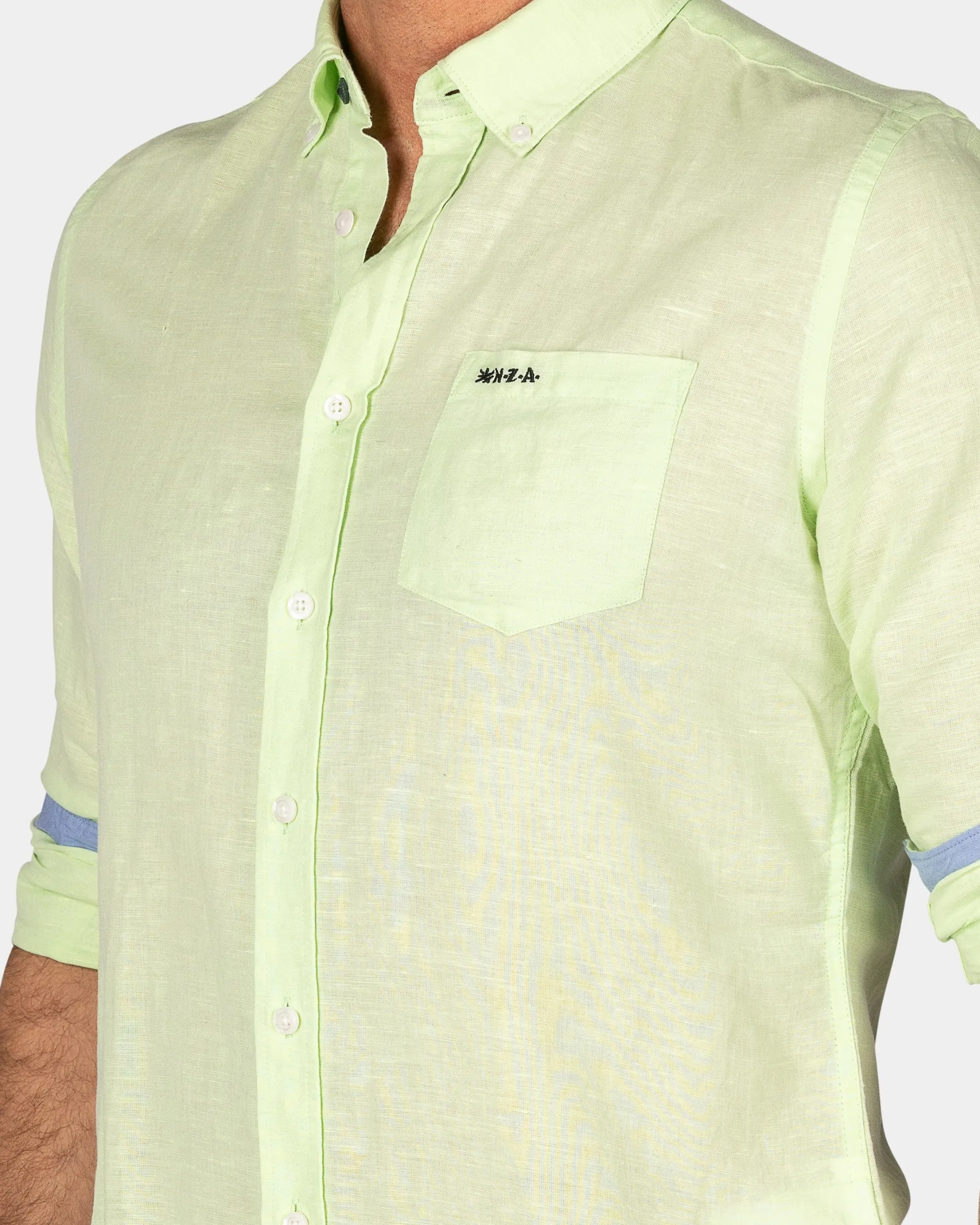 Linen Mint Green Long Sleeve Shirt