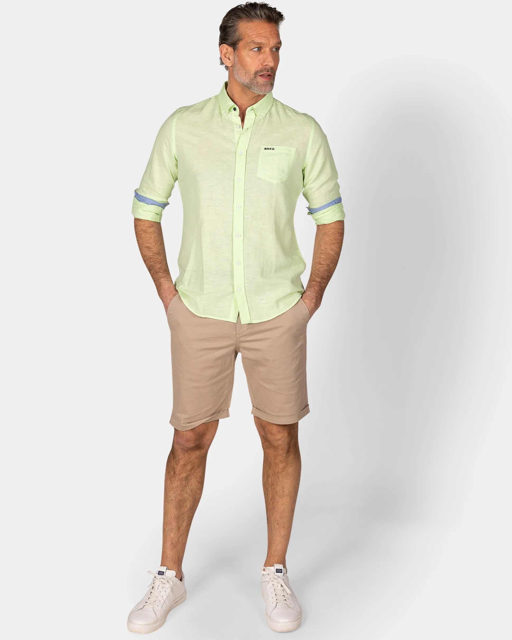 Linen Mint Green Long Sleeve Shirt