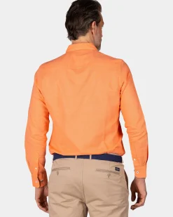 Linen Orange Long Sleeve Shirt