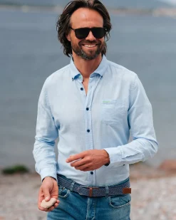 Linen Pastel Blue Long Sleeve Shirt