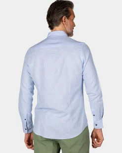Linen Pastel Blue Long Sleeve Shirt