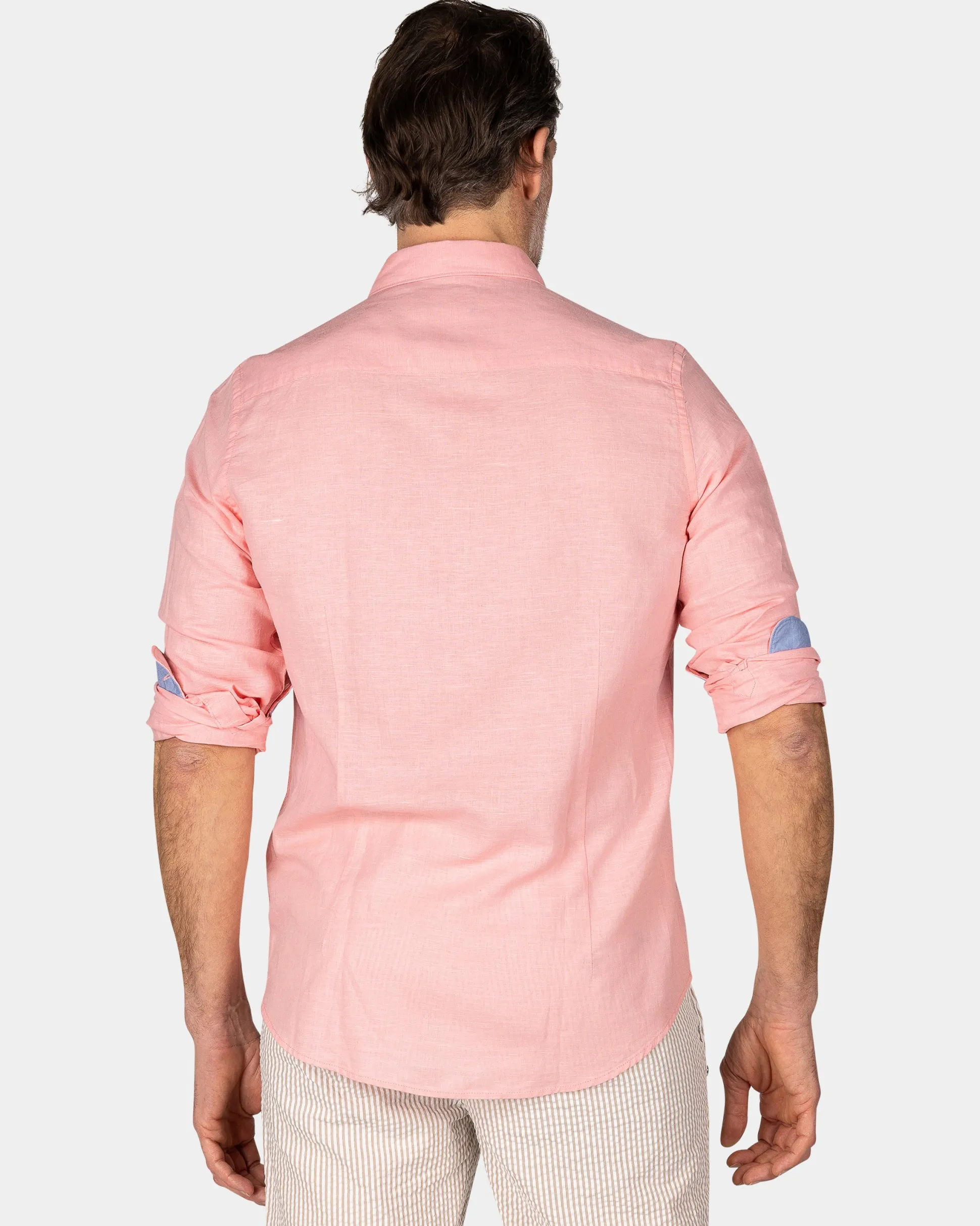 Linen Pastel Pink Long Sleeve Shirt