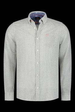 Linen shirt with dotted print - Misty Army