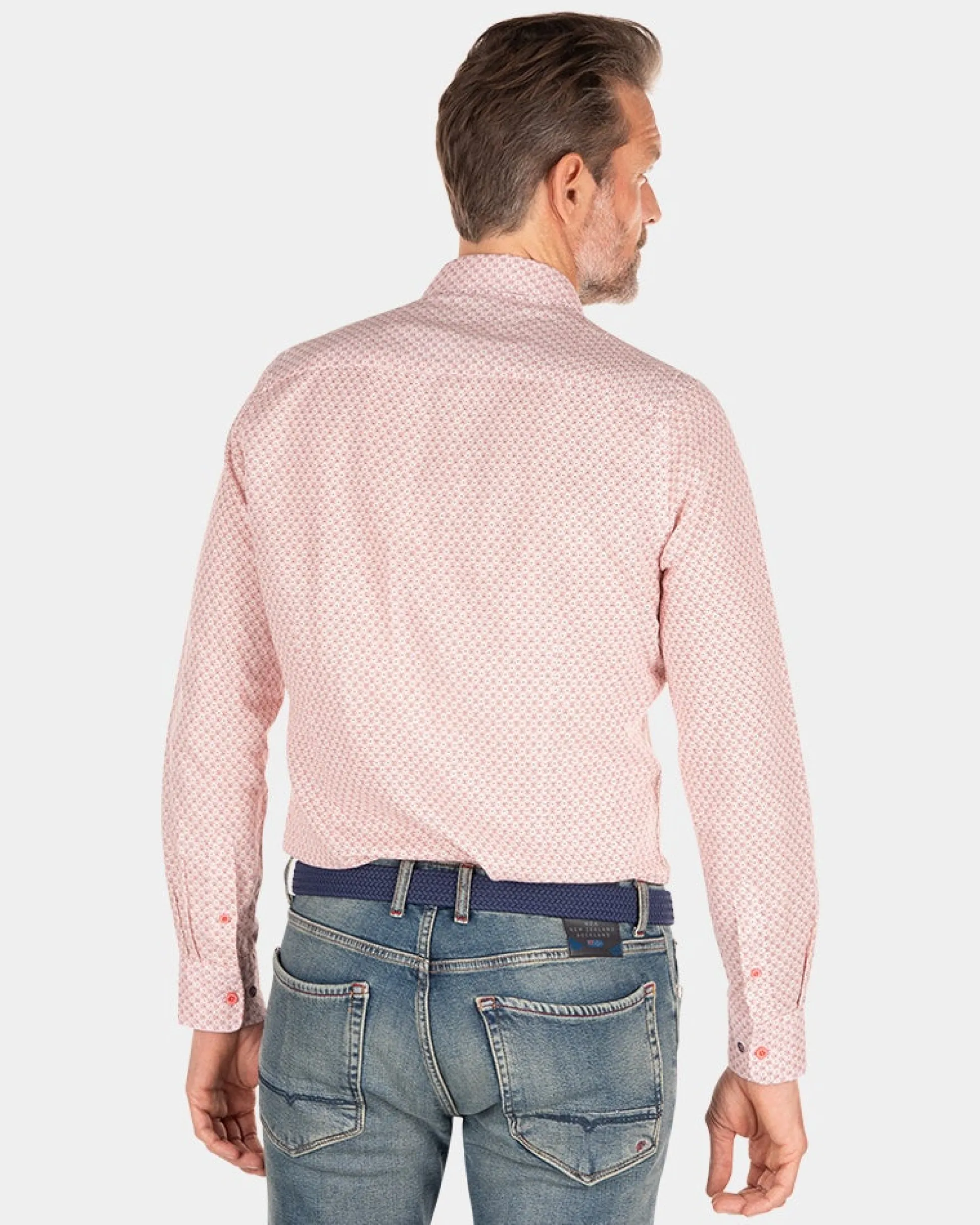 Linen shirt with dotted print - Red Cider