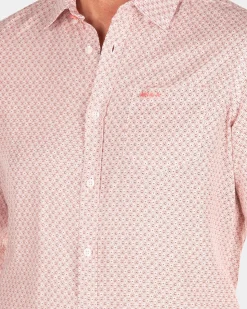 Linen shirt with dotted print - Red Cider