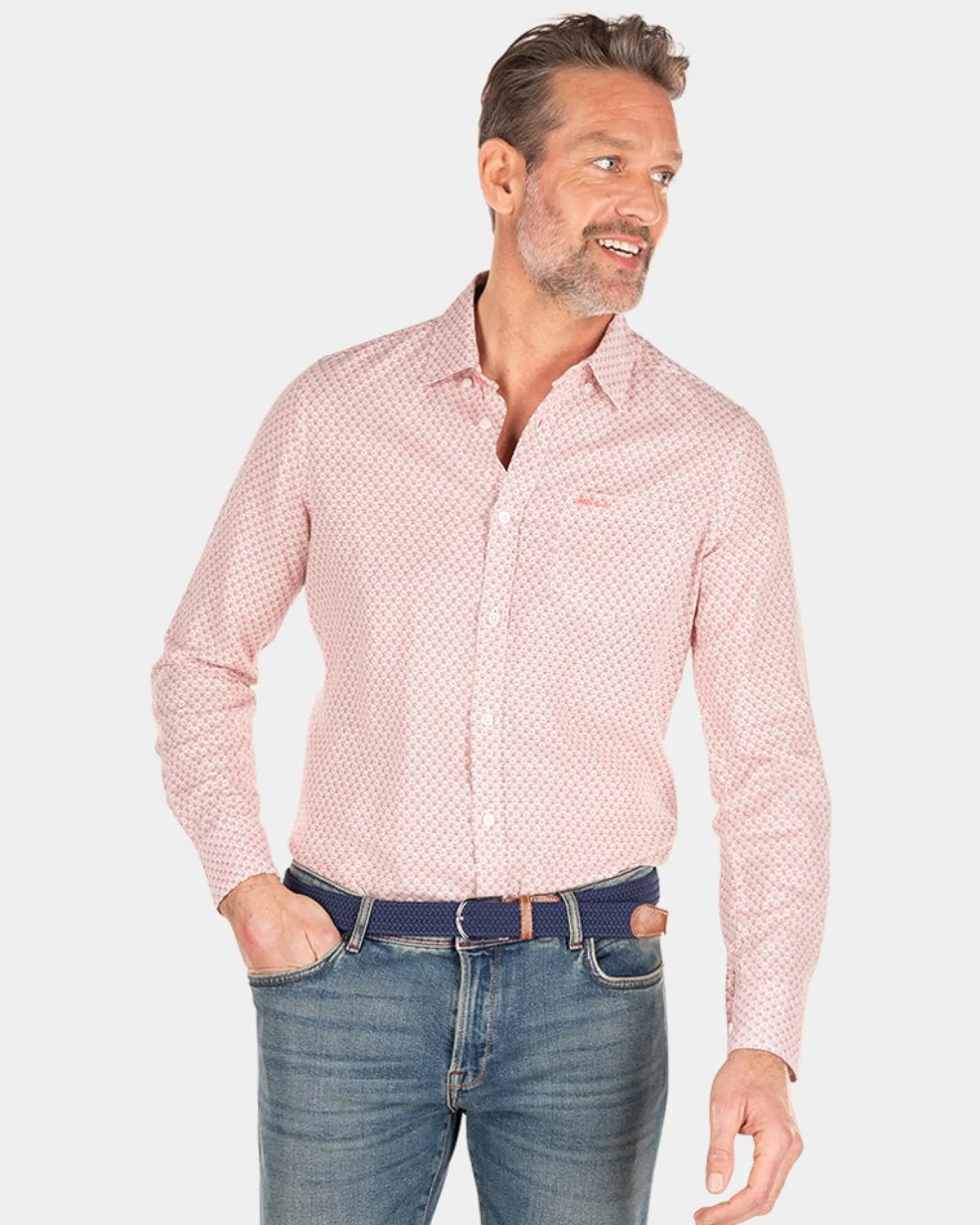 Linen shirt with dotted print - Red Cider