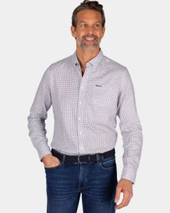 Linen shirt with red print
