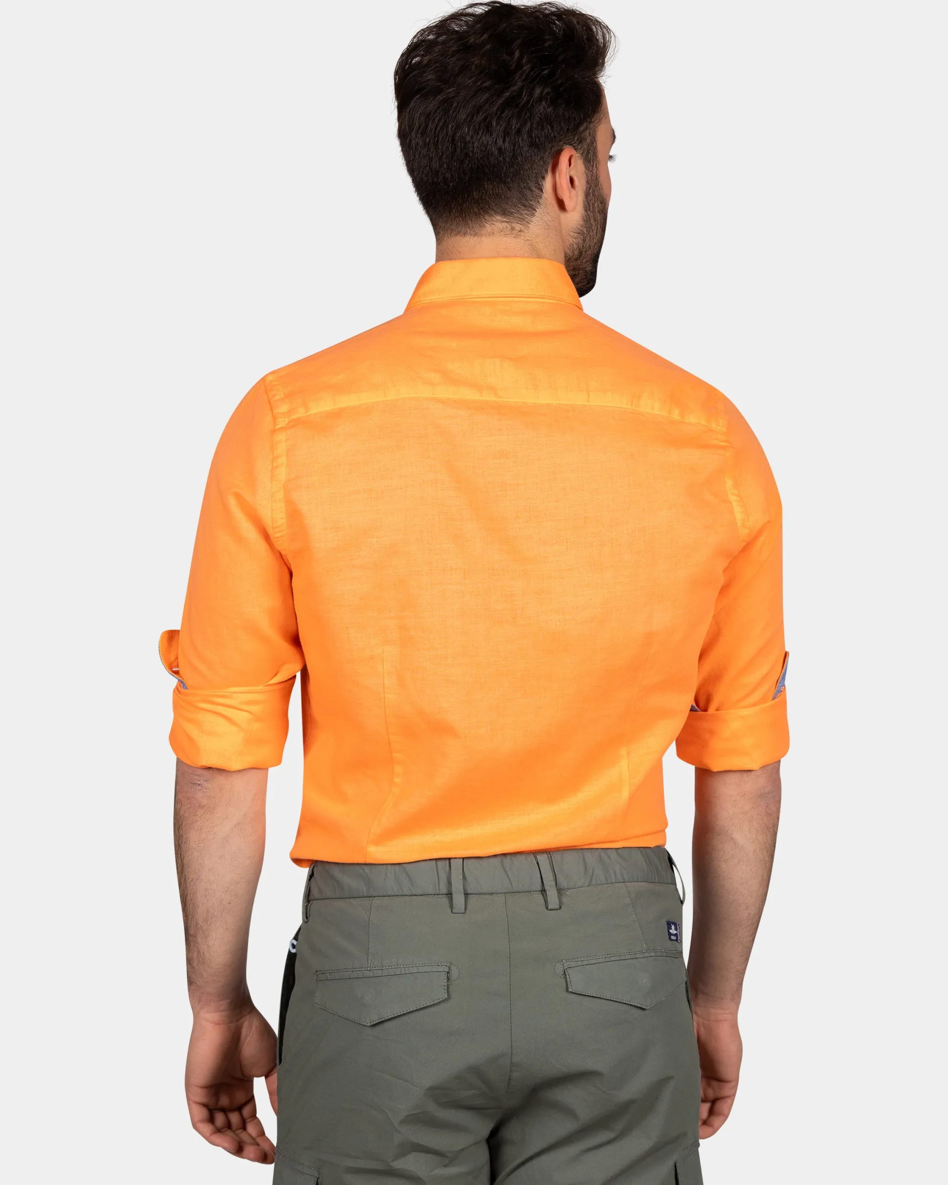 Linen shirt with stretch - Fresh Orange
