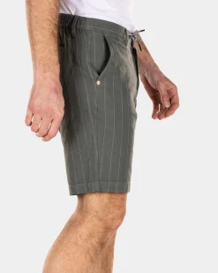 Linen short chinos - Chalk Green
