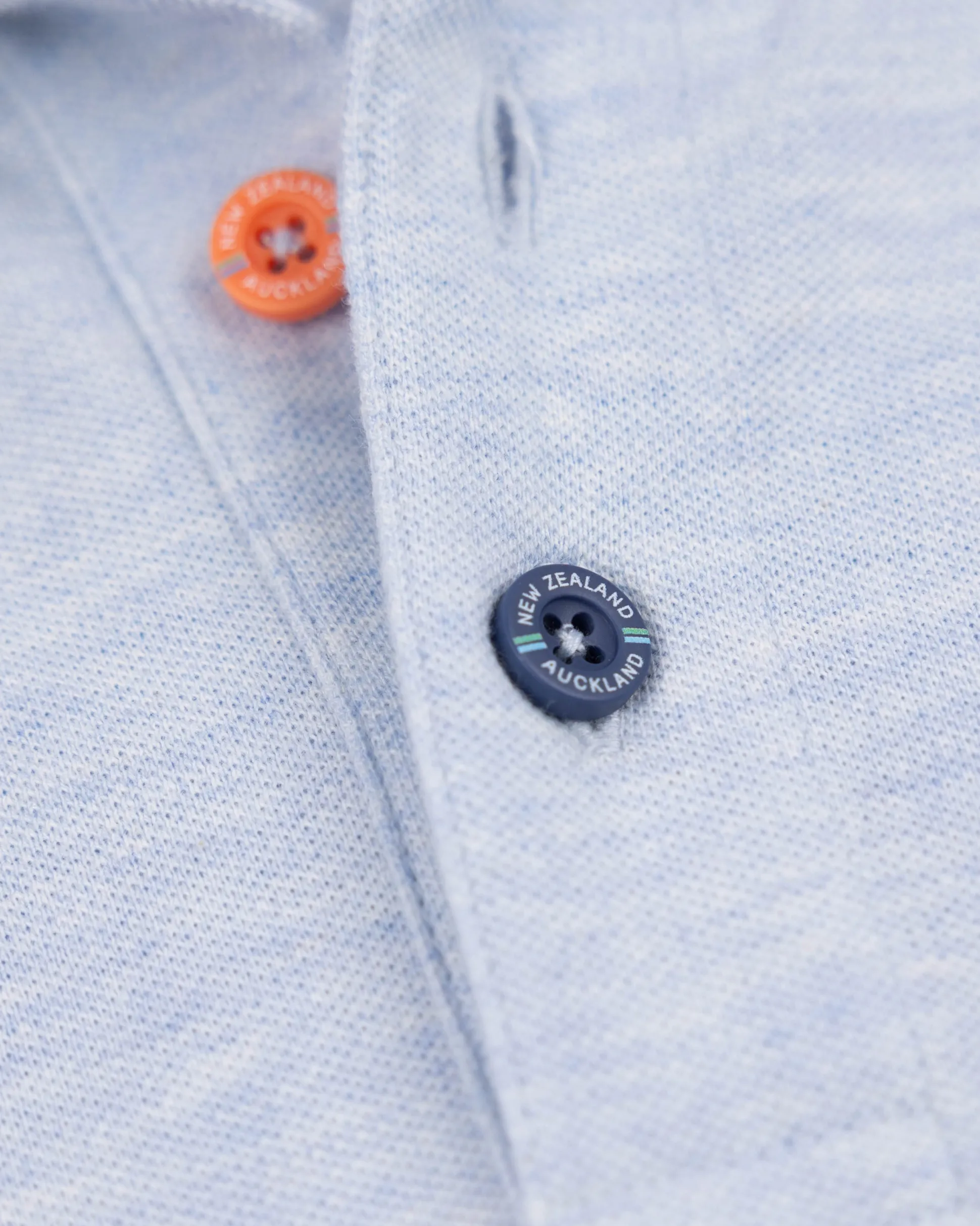 Long sleeve cotton blue polo
