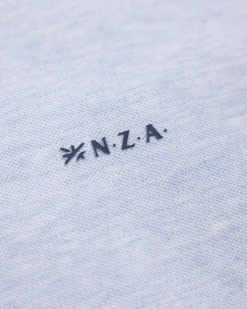 Long sleeve cotton blue polo