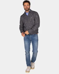Mottled dark blue sweater - Winter Navy