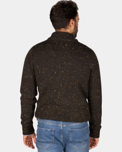 Mottled dark brown wool cardigan - Dark Mocca