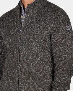 Mottled gray wool cardigan - Ash Grey