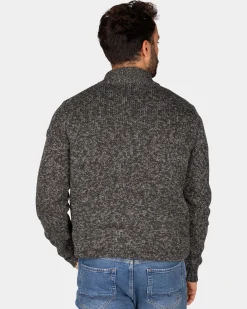 Mottled gray wool cardigan - Ash Grey