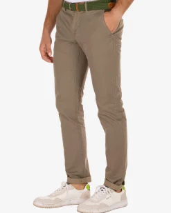 Napier Twill Stretch Print chino pants - Sand Stone