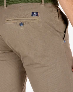 Napier Twill Stretch Print chino pants - Sand Stone