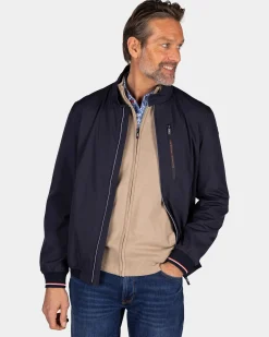 Navy bomber jacket with stretch