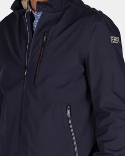 Navy bomber jacket with stretch