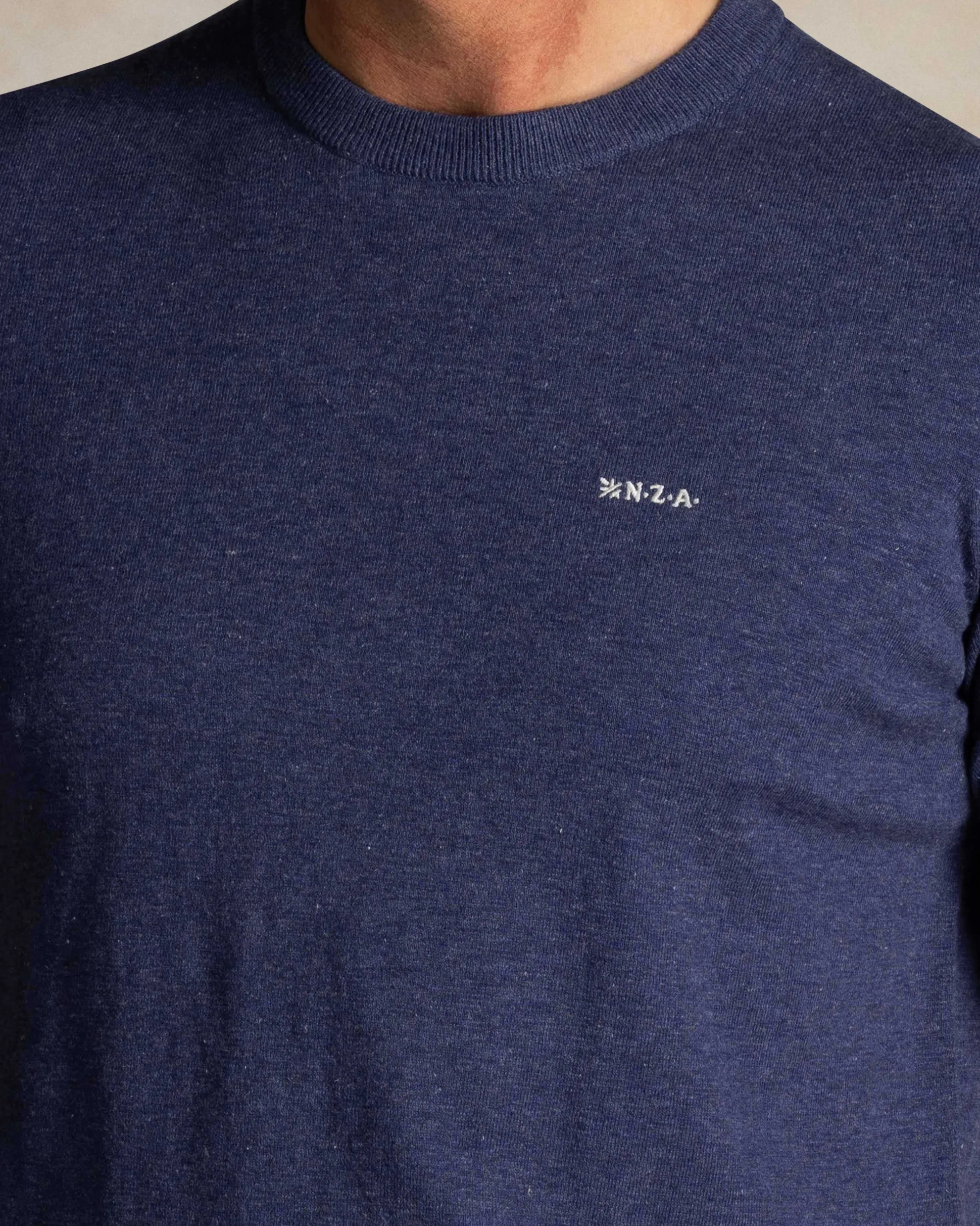 Navy cotton crew neck sweater
