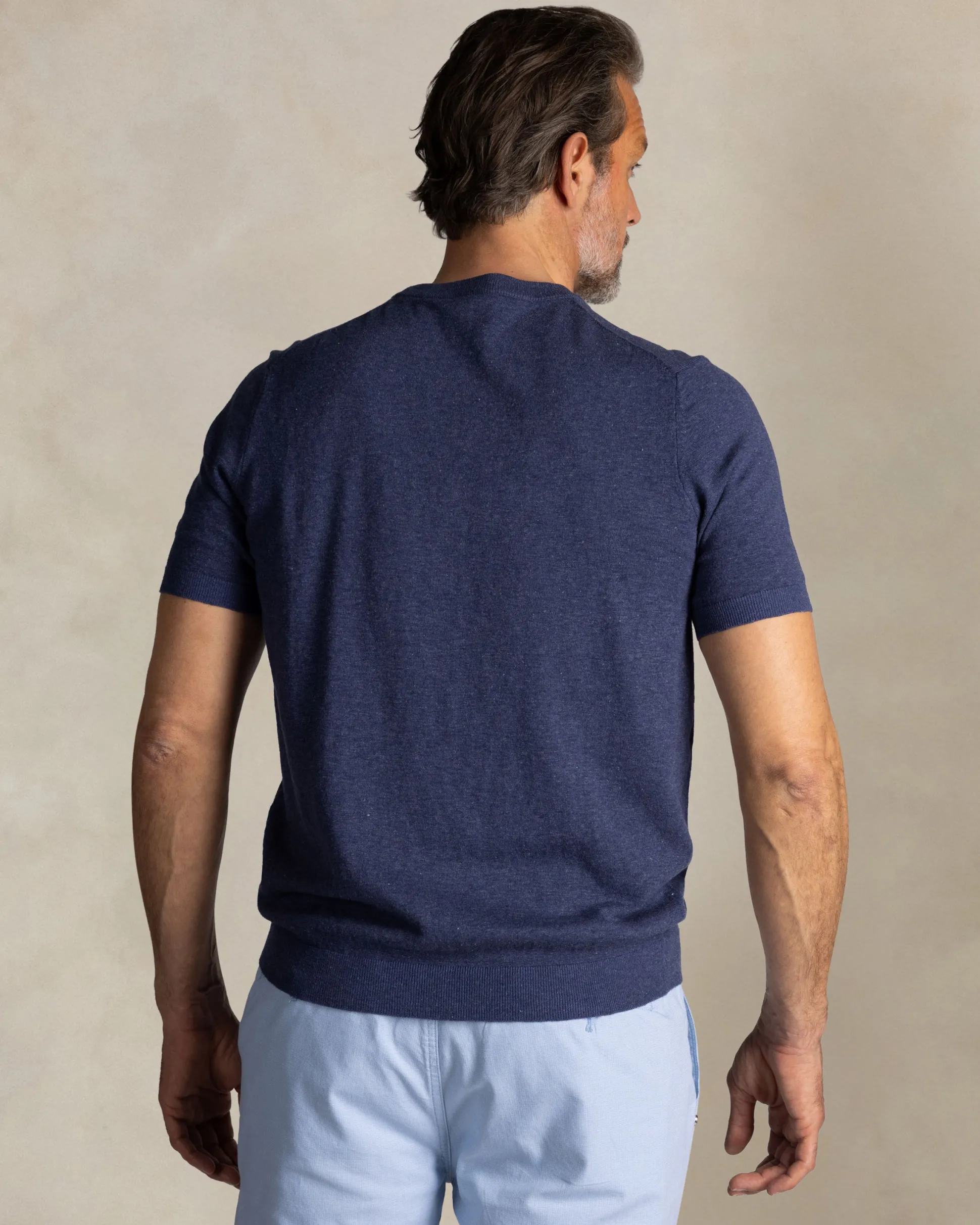 Navy cotton crew neck sweater