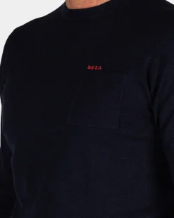 Navy cotton long sleeve shirt