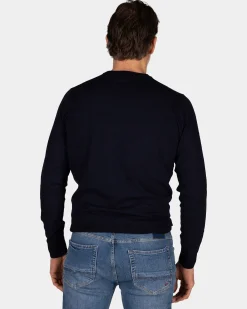 Navy cotton long sleeve shirt