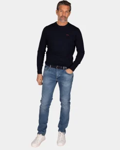 Navy cotton long sleeve shirt