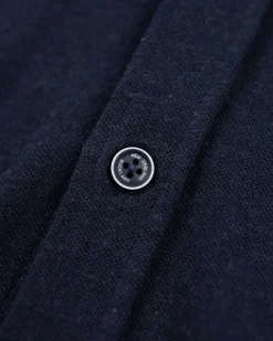 Navy cotton long sleeved shirt - Pitch Navy