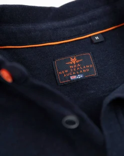 Navy cotton long sleeved shirt - Pitch Navy