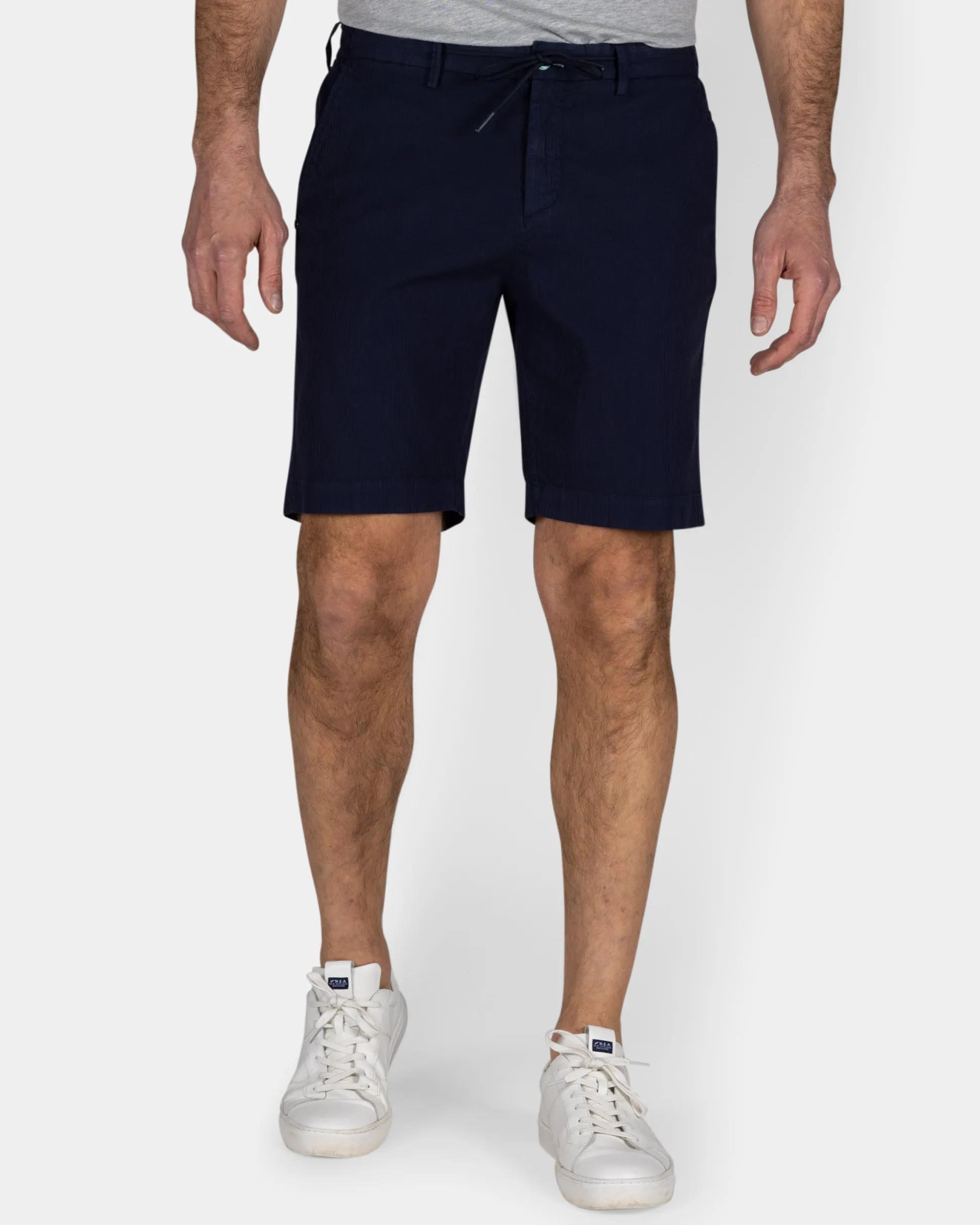 Navy Cotton Shorts with Stretch