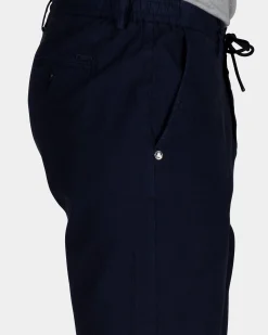 Navy Cotton Shorts with Stretch