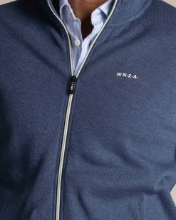 Navy full zip cotton sweater