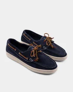 Navy Leather Boat Shoes