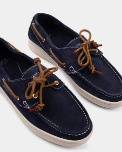 Navy Leather Boat Shoes