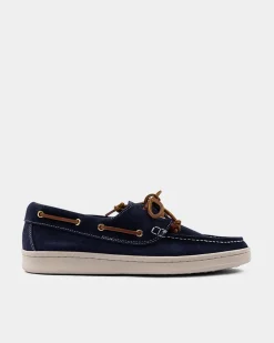 Navy Leather Boat Shoes
