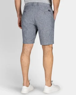 Navy Linen Cargo Shorts
