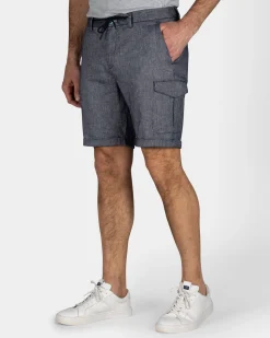 Navy Linen Chino Shorts