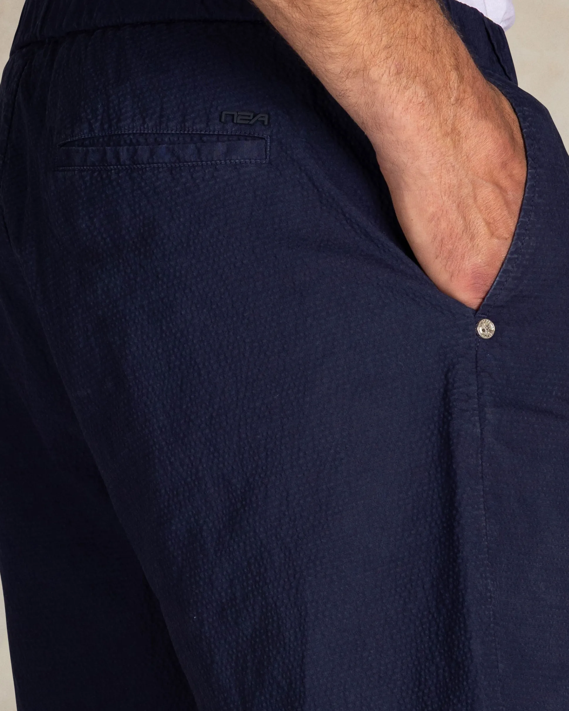 Navy stretch chino shorts