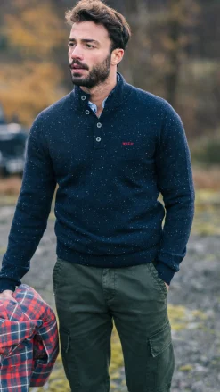 Navy sweater with buttons - Winter Navy