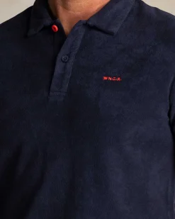 Navy terry cloth polo